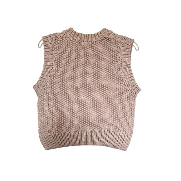 H&M Blush Pink Chunky Knit Sleeveless Sweater Vest Size Small Excellent - Picture 2 of 6